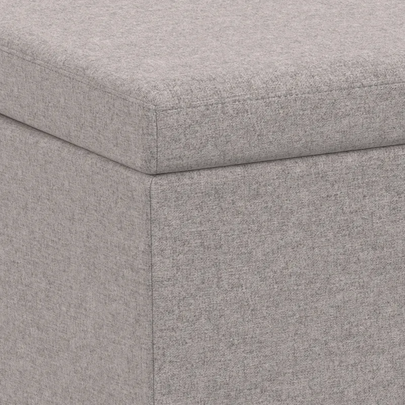 Avalon - Extra Large Storage Ottoman Bench - Cloud Grey