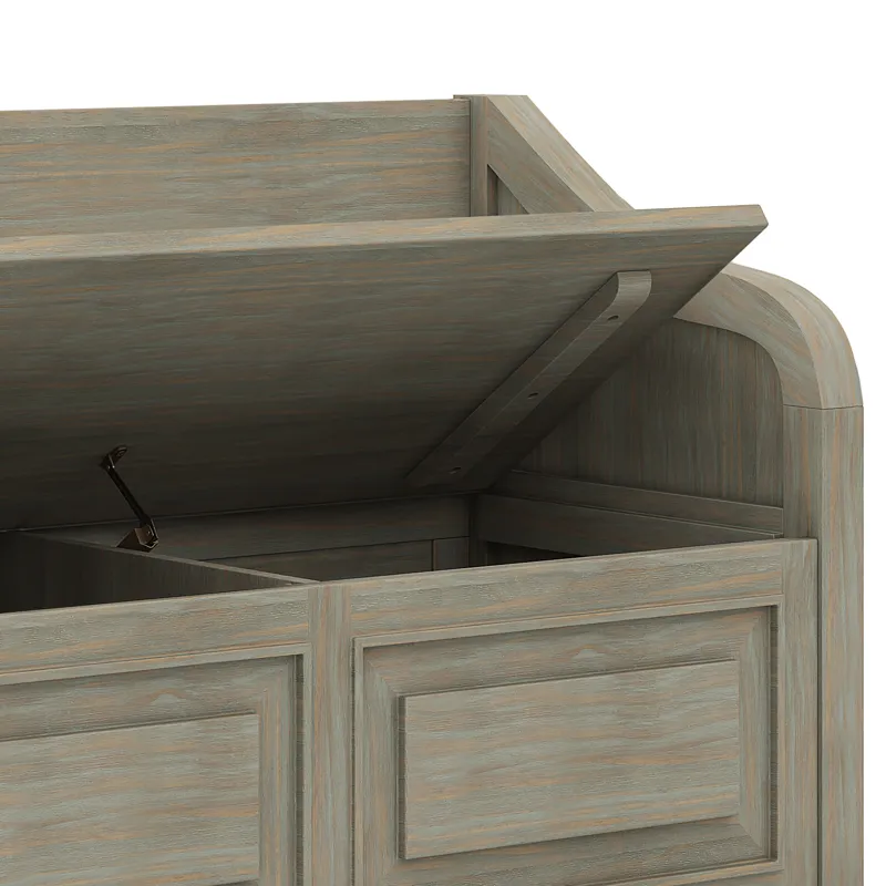 Connaught - Entryway Storage Bench - Distressed Grey