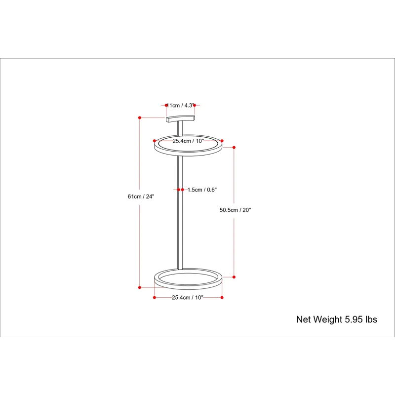 Brook - C Side Table - White / Gold