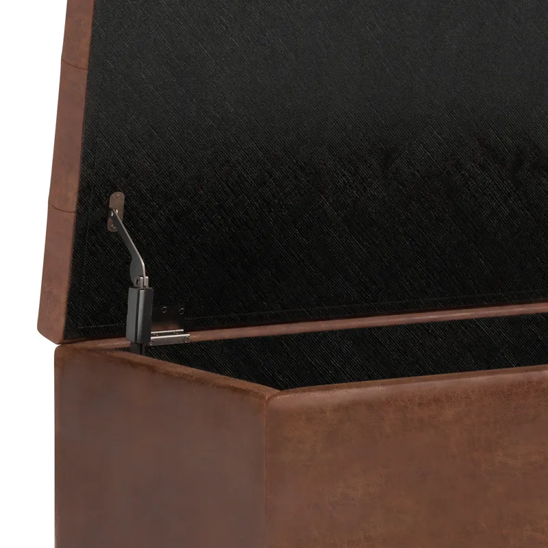 Cosmopolitan - Storage Ottoman - Distressed Saddle Brown