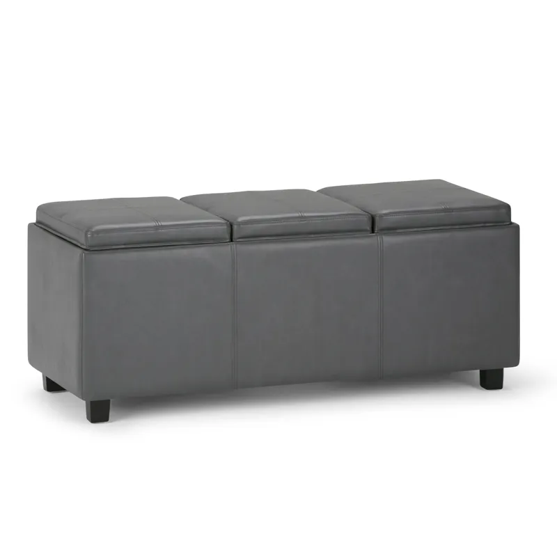 Avalon - Storage Ottoman - Stone Grey