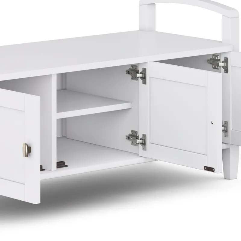 Warm Shaker - Entryway Storage Bench - White