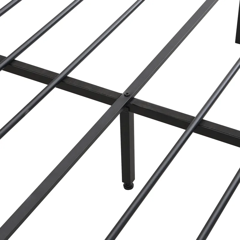 Queen Size Metal Platform Bed Frame With Upholsteryolstery Storage Function Headboard And USB Liner 