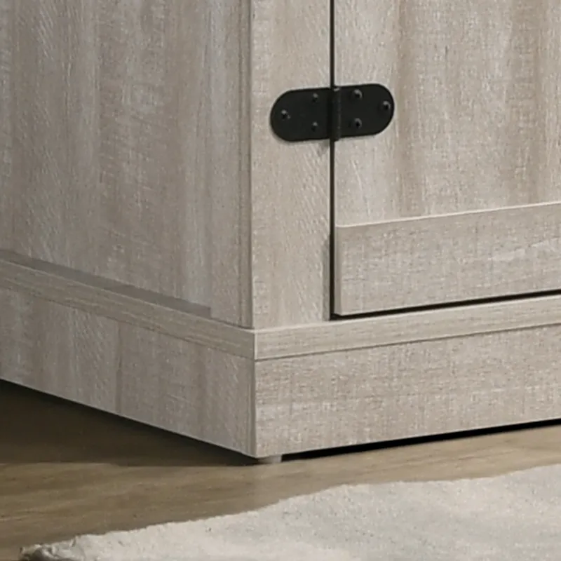 Salma - 58\" Wide TV Stand With 2 Open Shelves And 2 Cabinets - Dusty Gray