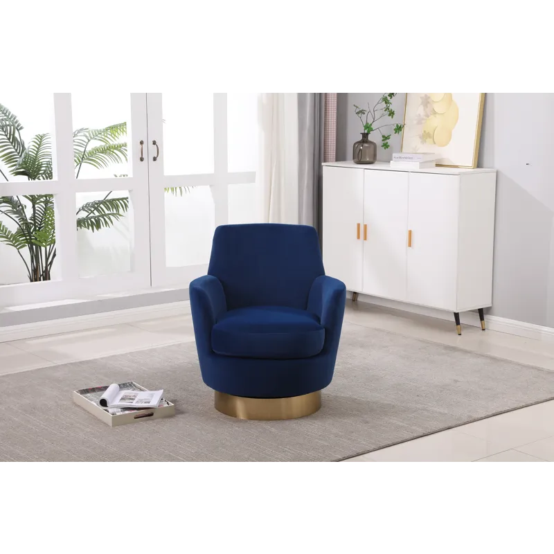 Velvet Swivel Barrel Chair, Swivel Accent Chairs Armchair For Living Room, Reading Chairs For Bedroo