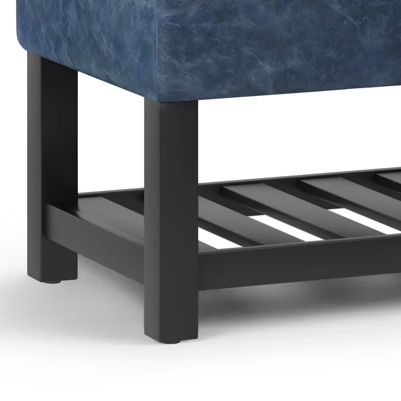 Cosmopolitan - Storage Ottoman Bench with Open Bottom - Denim Blue