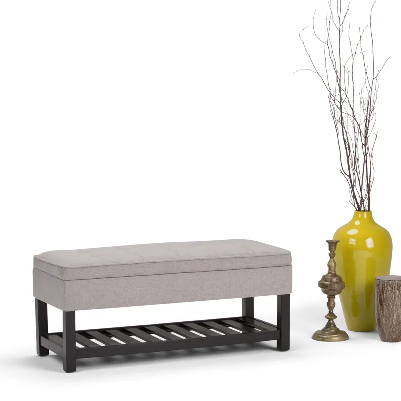 Cosmopolitan - Storage Ottoman Bench with Open Bottom - Cloud Grey
