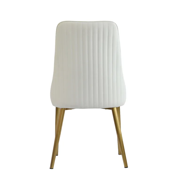 Modern PU Sponge-Filled Dining Chair, Solid Wood Metal Legs, Suitable For Restaurants, Living Rooms 