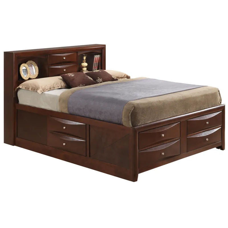Marilla - G1550G-QSB3 Queen Storage Bed - Cherry