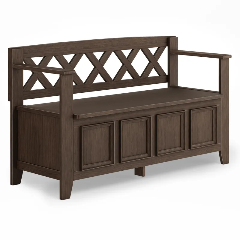Amherst - Entryway Storage Bench - Farmhouse Brown