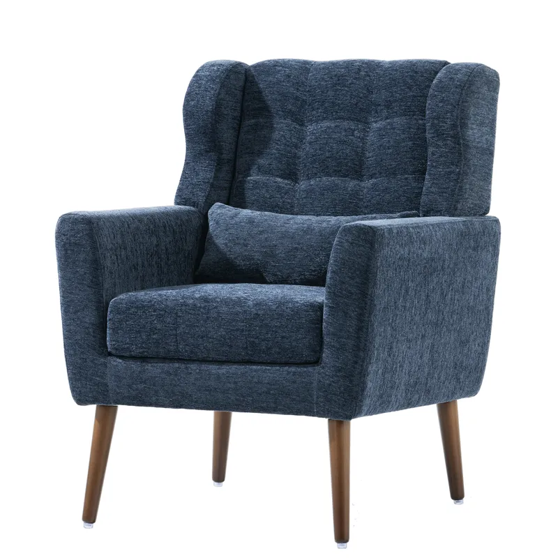 Modern Accent Chair, Chenille Arm Chairs For Living Room, Upholstered Mordern Armchair, Comfy Soft P