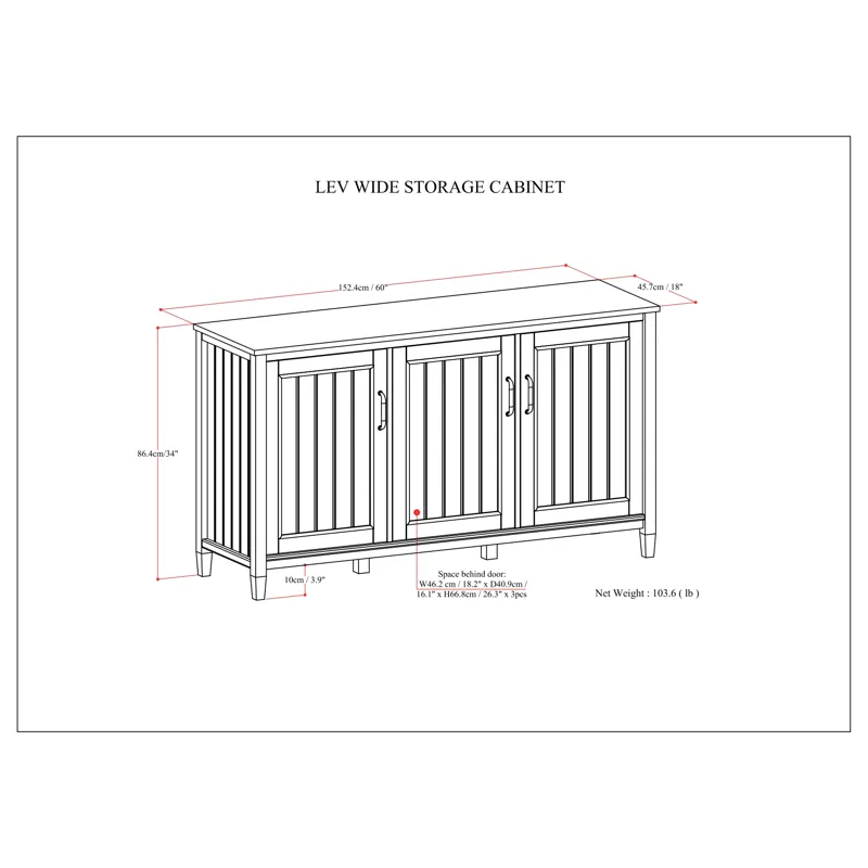 Lev - Wide Storage Cabinet - Smoky Brown