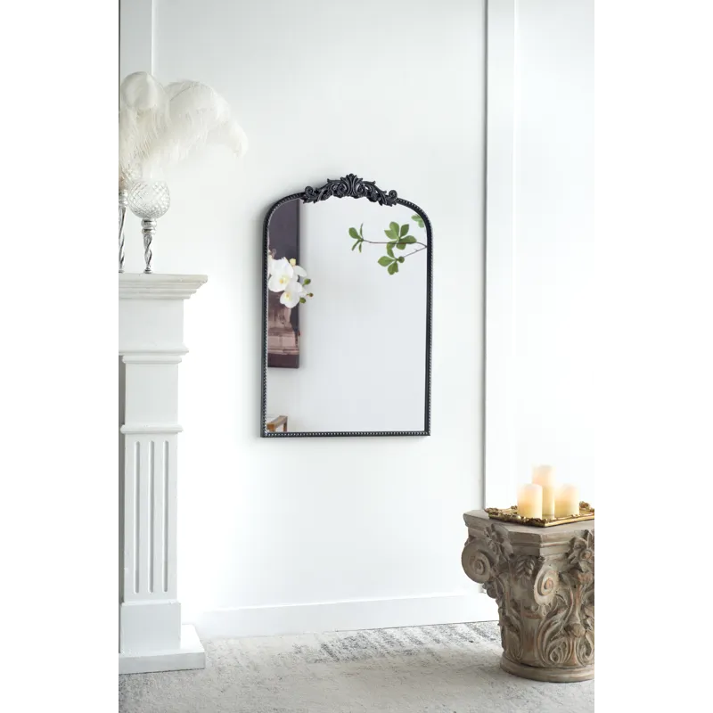Classic Design Mirror With And Baroque Inspired Frame For Bathroom, Entryway Console Lean Against Wa