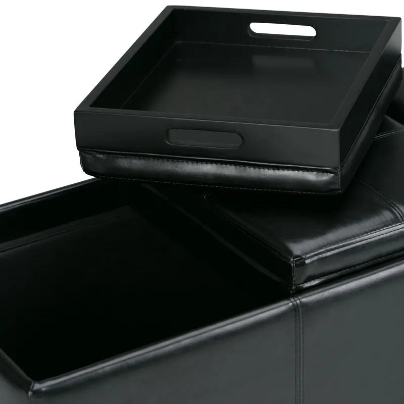 Avalon - Storage Ottoman - Midnight Black