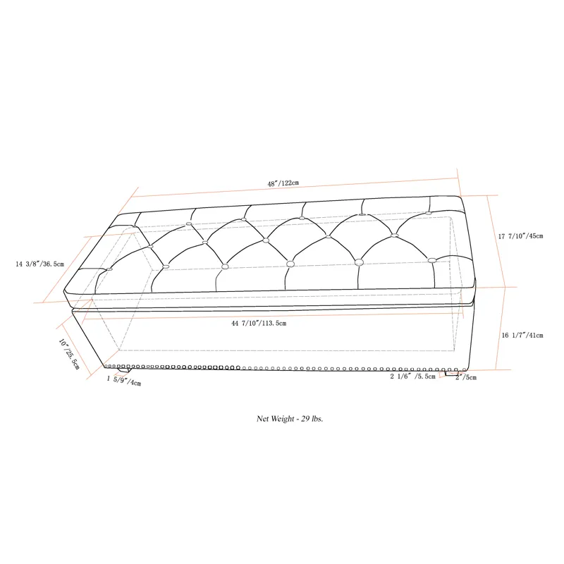 Hamilton - Storage Ottoman - Slate Grey