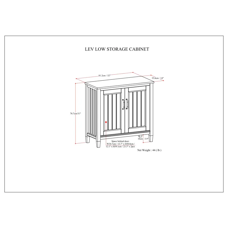 Lev - Low Storage Cabinet - Smoky Brown