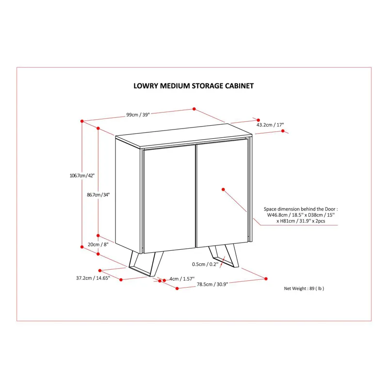 Lowry - Medium Storage Cabinet - Oak Veneer