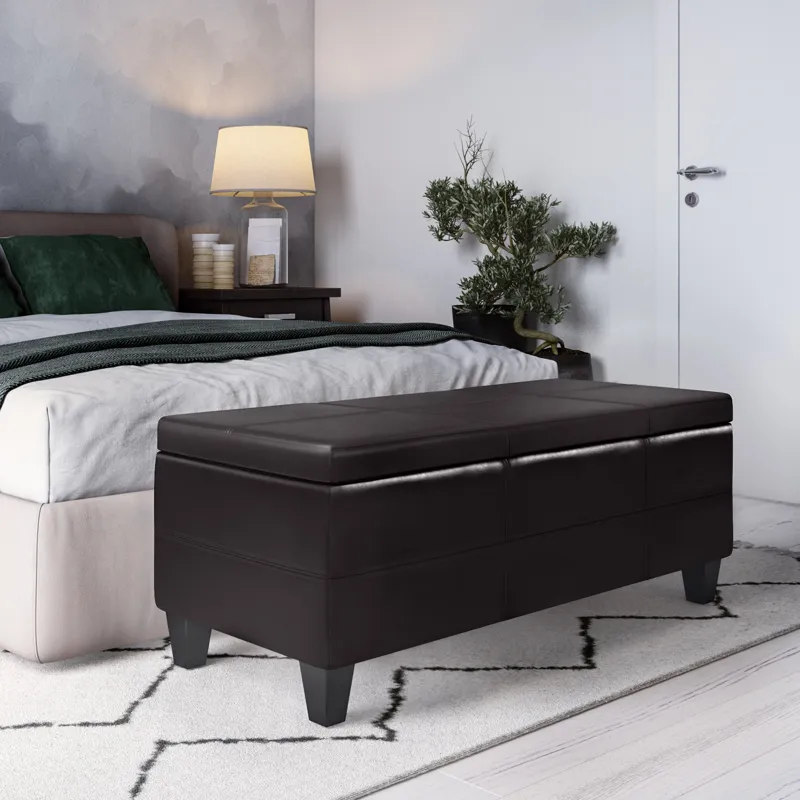 Afton - Storage Ottoman Bench - Tanners Brown