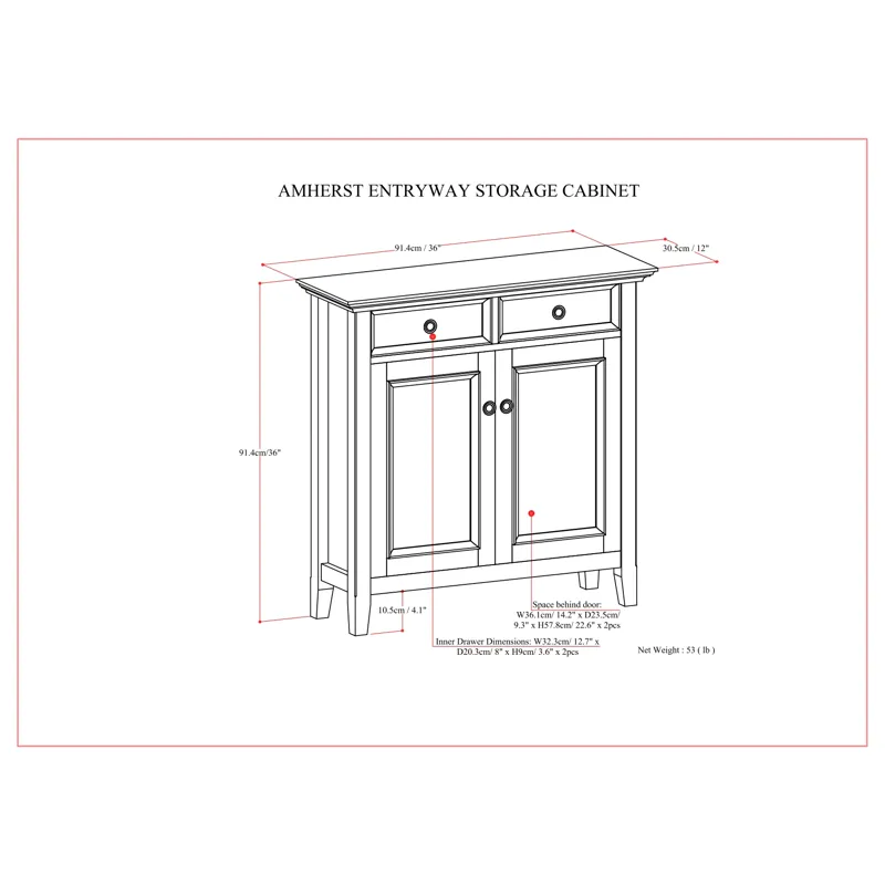 Amherst - Entryway Storage Cabinet - Hickory Brown