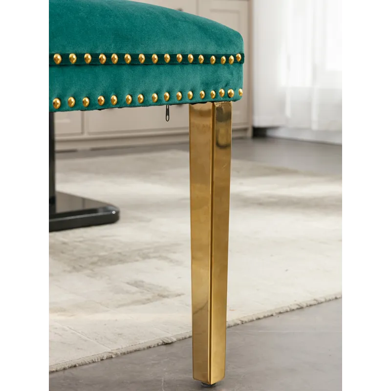 Nikki - Modern, High-End Tufted Solid Wood Contemporary Velvet Upholstered Dining Chair With Golden 
