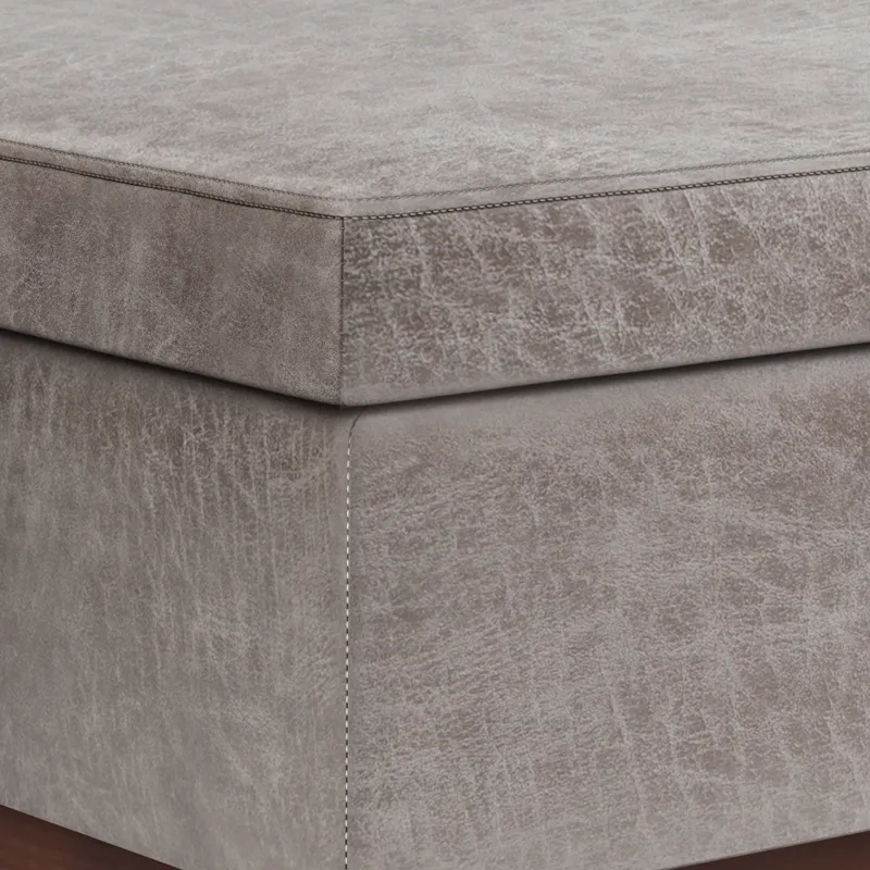 Owen - Lift Top Large Coffee Table Storage Ottoman - Distressed Grey