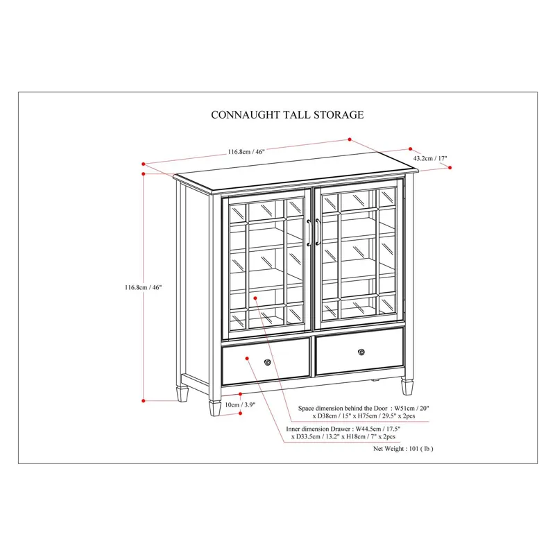 Connaught - Tall Storage Cabinet - Dark Chestnut Brown