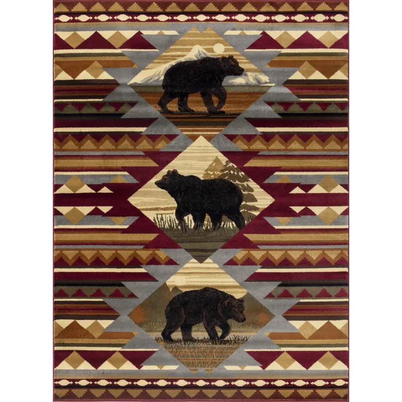 Nature\'s Nest - GC_CBL3001 Multi 2\' x 7\' Lodge Area Rug