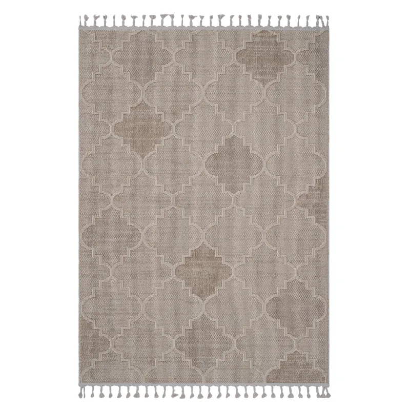 Guros - 8\' x 10\' Trellis Indoor / Outdoor Area Rug - Cream