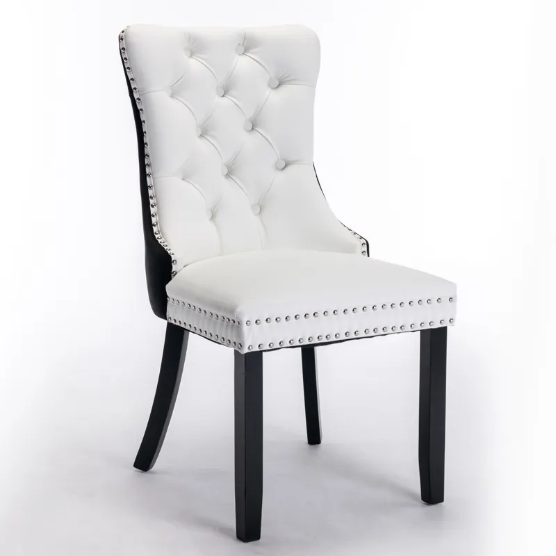 Nikki - Modern, High-End Tufted Solid Wood Contemporary PU And Velvet Upholstered Dining Chair With 
