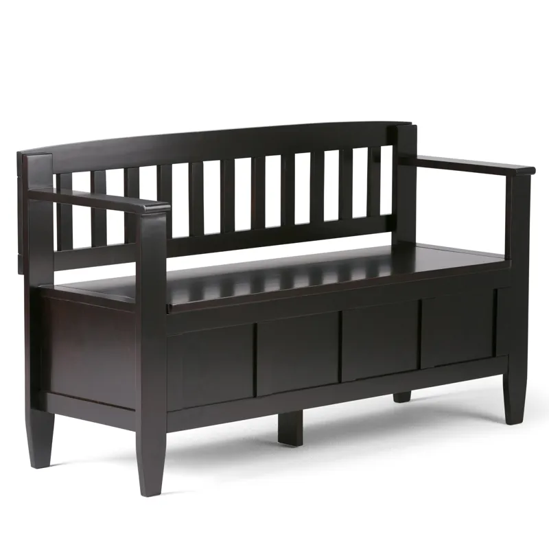 Brooklyn - Entryway Storage Bench - Coffee Brown