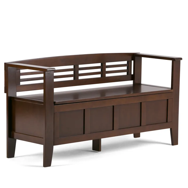 Adams - Entryway Storage Bench - Rustic Medium Brown