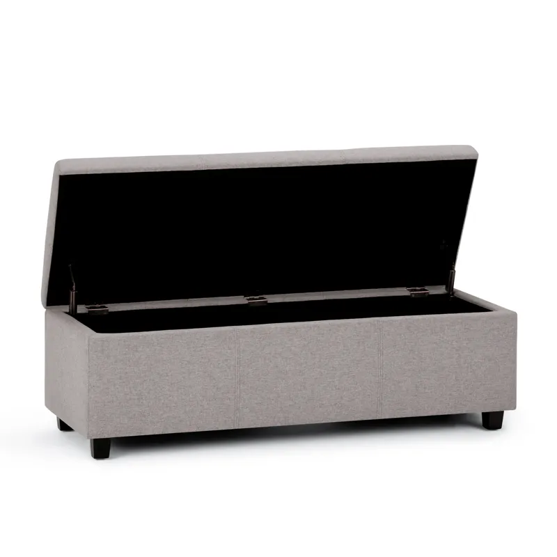Avalon - Storage Ottoman Bench - Cloud Grey