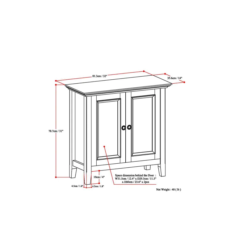 Amherst - Low Storage Cabinet - Hickory Brown