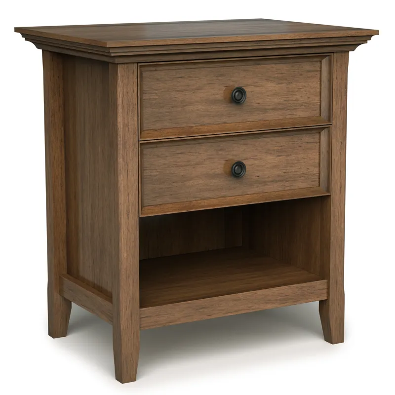 Amherst - Bedside Table - Rustic Natural Aged Brown