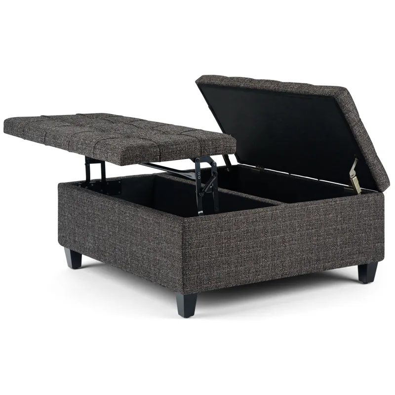 Harrison - Coffee Table Storage Ottoman - Ebony