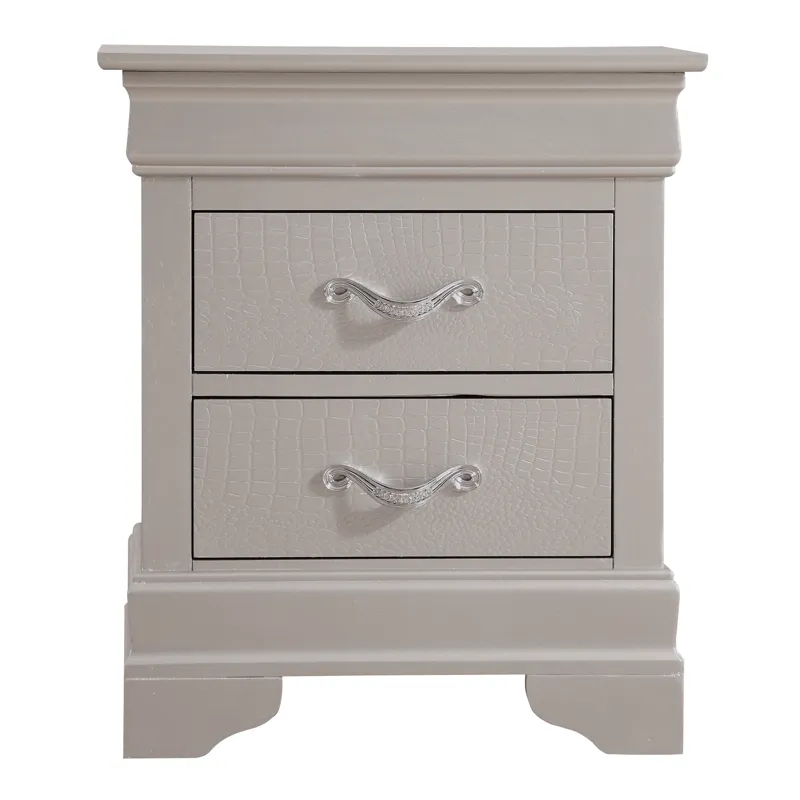 Lorana - G6500-N Nightstand - Silver Champagne