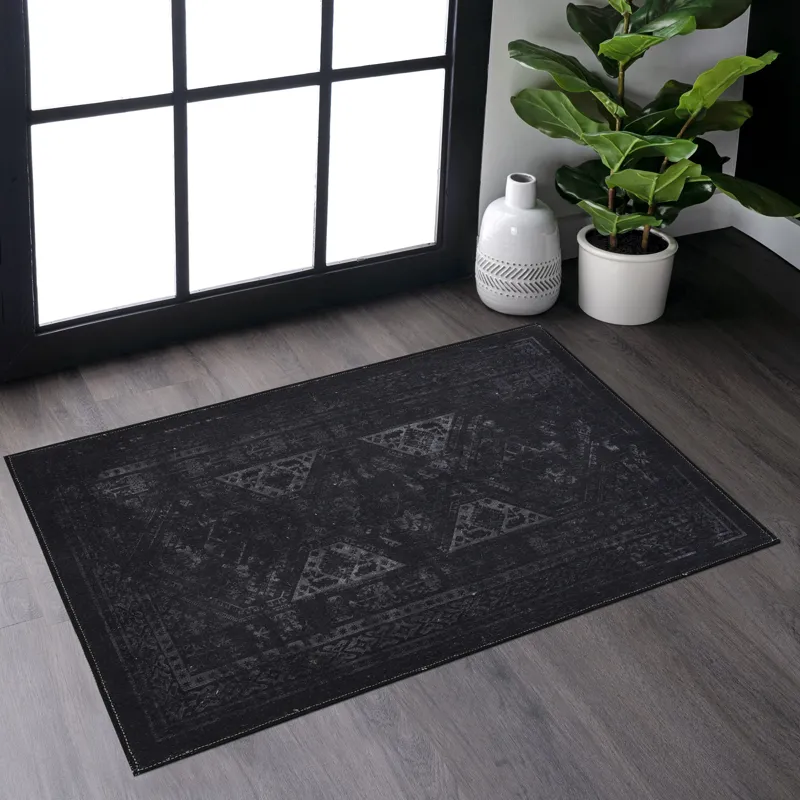 2\' x 3\' Machine Washable Area Rugs, Low-Pile, Non-Slip, Non-Shedding, Foldable, Kid & Pet Friendly