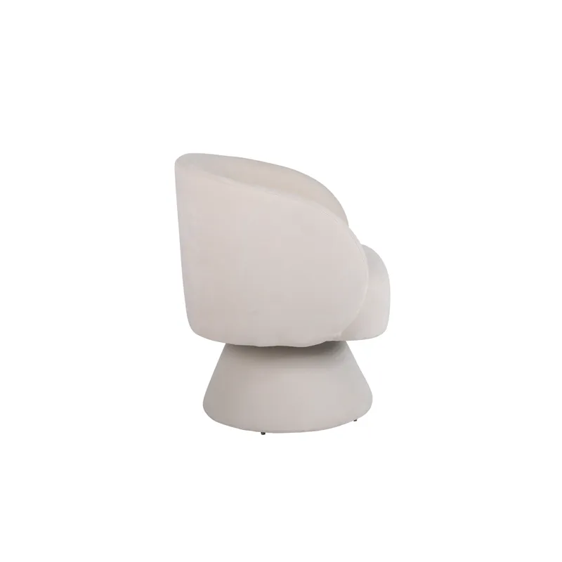 26.4\" Swivel Accent Chair Armchair, Round Barrel Chair In Fabric For Living Room Bedroom - Beige