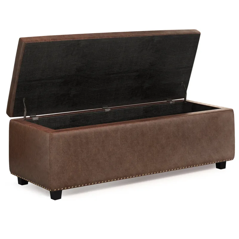 Hamilton - Storage Ottoman - Distressed Umber Brown