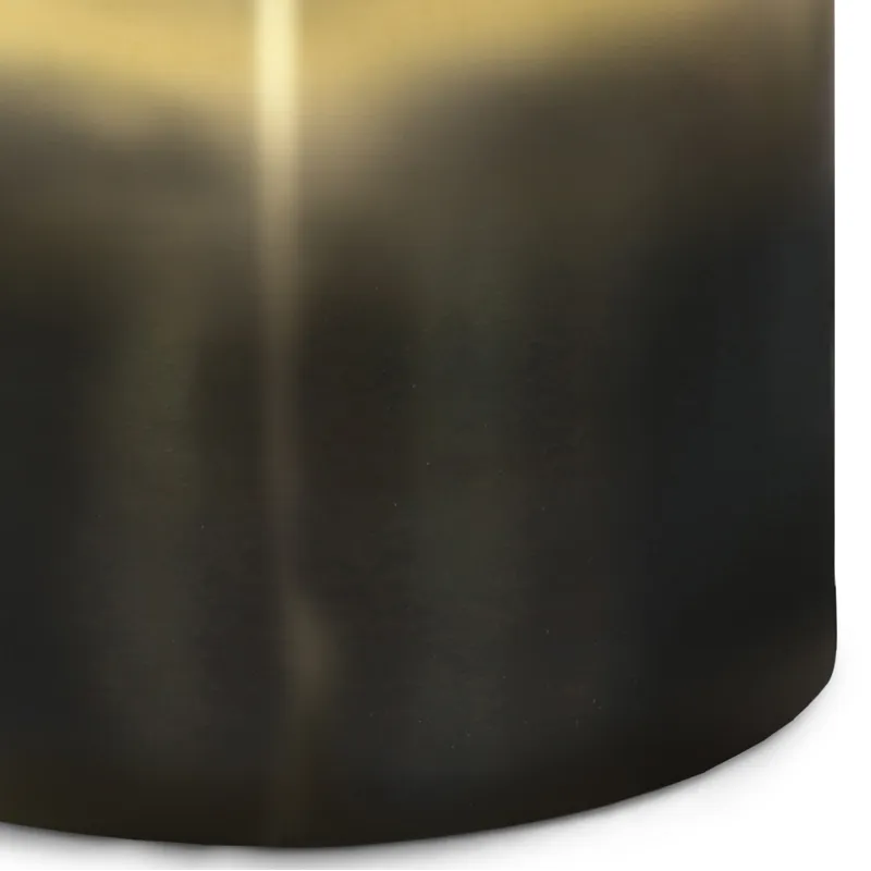 Curtis - Metal Cylinder Accent Table - Ombre Black / Gold