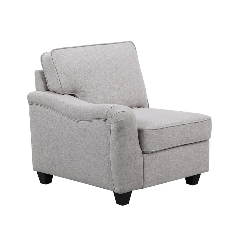 Leo - 7 Piece Modular L-Shape Sectional Sofa And Ottoman - Light Gray Linen