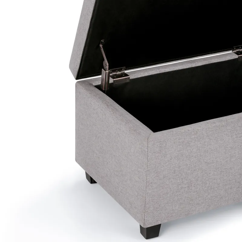 Avalon - Storage Ottoman Bench - Cloud Grey