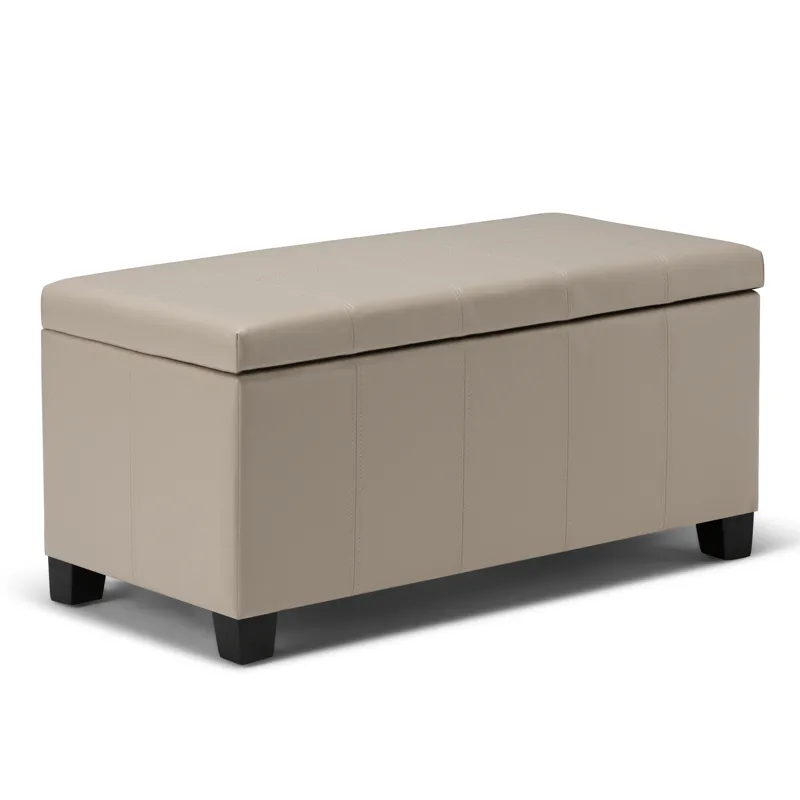 Dover - Storage Ottoman Bench - Satin Cream