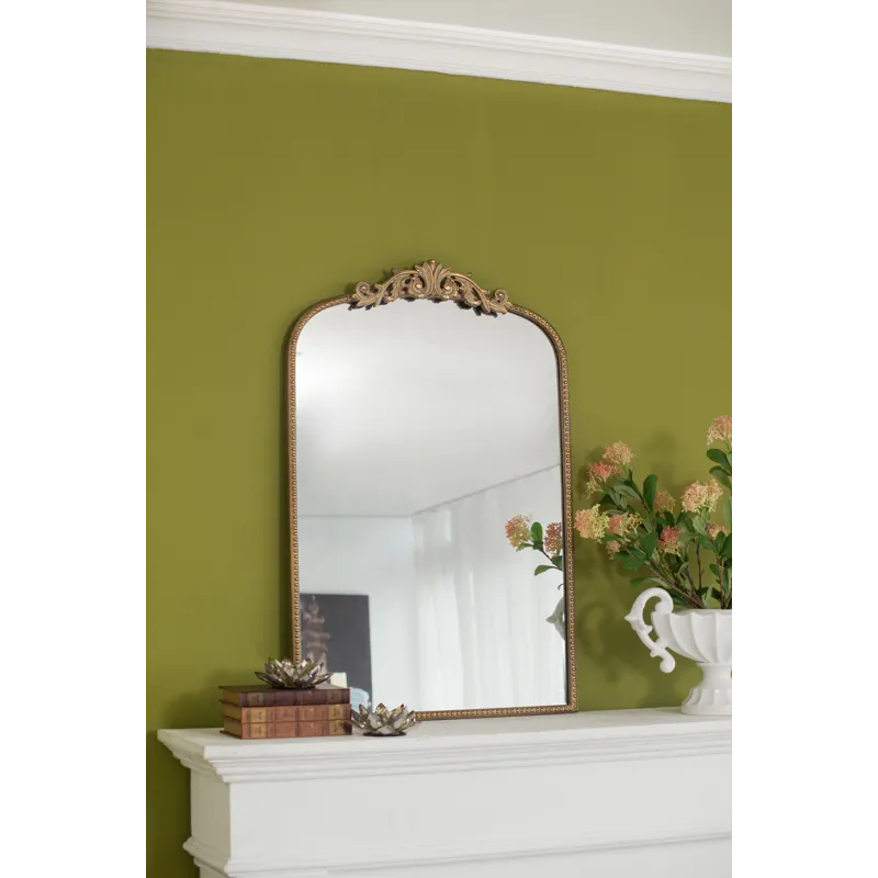 Arch Mirror, Baroque Inspired Wall Decor For Bathroom Bedroom Living Room - Gold