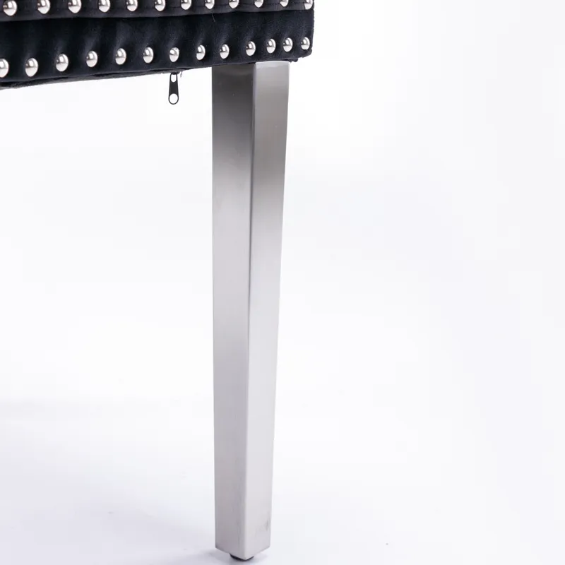 Nikki - Modern, High-End Tufted Solid Wood Contemporary Velvet Upholstered Dining Chair With Chrome 