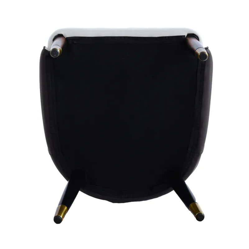 Modern PU Sponge-Filled Dining Chair, Solid Wood Metal Legs, Suitable For Restaurants, Living Rooms 