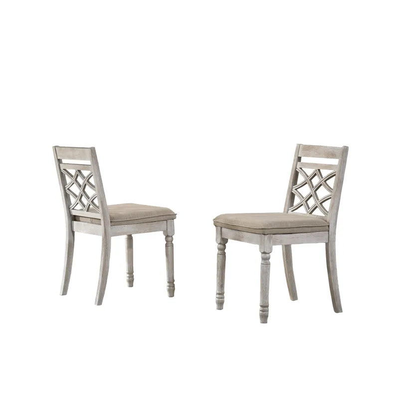 Havanna - 19\" Wide Contemporary Fabric Chair With Cushion (Set of 2) - Off White