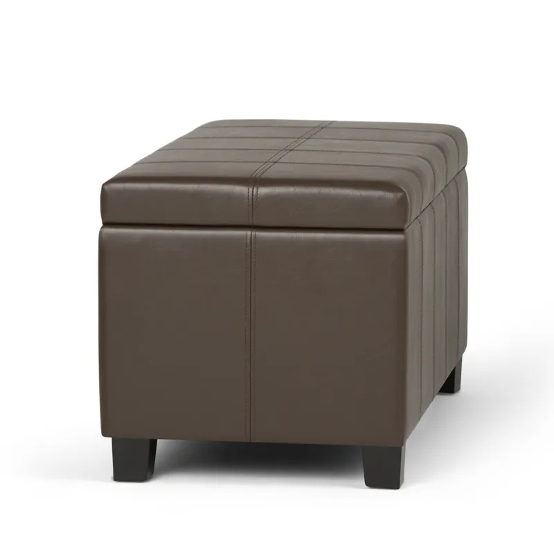 Dover - Storage Ottoman Bench - Chocolate Brown