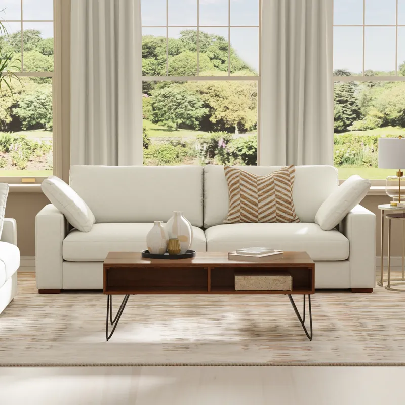 Charlie - 96\" Deep Seater Sofa - Cream