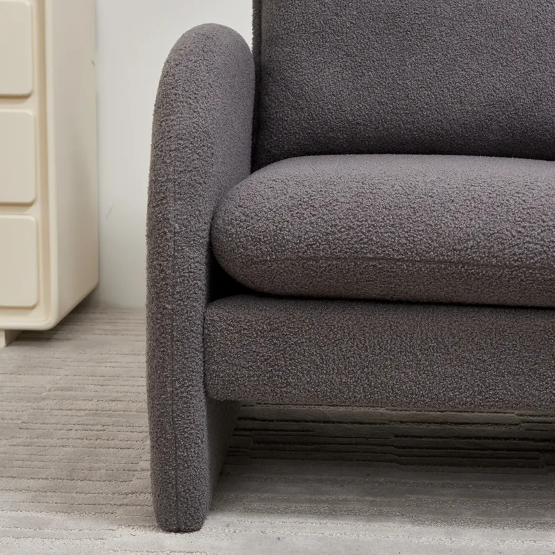 Modern Sherpa Upholstered Accent Chair, Comfortable Living Room Armchair, Lounge Chair For Bedroom, 